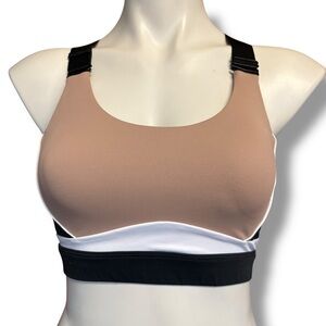 All Fenix Sports Bra Ivy Beige Multi Color Block High-Impact Sports Bra Small